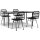 vidaXL 5-tlg. Garten-Essgruppe Schwarz Poly Rattan