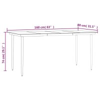 vidaXL 7-tlg. Garten-Essgruppe Schwarz Poly Rattan