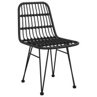 vidaXL 7-tlg. Garten-Essgruppe Schwarz Poly Rattan