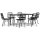 vidaXL 7-tlg. Garten-Essgruppe Schwarz Poly Rattan