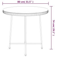 vidaXL Esstisch &Oslash;80 cm Hartglas und Stahl