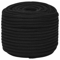 vidaXL Arbeitsseil Schwarz 12 mm 100 m Polyester