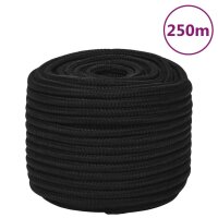 vidaXL Arbeitsseil Schwarz 12 mm 250 m Polyester