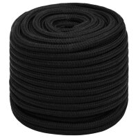 vidaXL Arbeitsseil Schwarz 16 mm 100 m Polyester