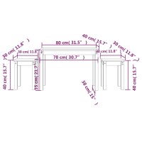 vidaXL Satztische 3 Stk. Wei&szlig; Massivholz Kiefer