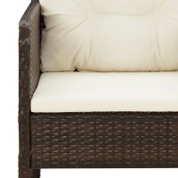 vidaXL 2-tlg. Garten-Lounge-Set mit Kissen Braun Poly Rattan