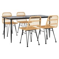 vidaXL 5-tlg. Garten-Essgruppe Poly Rattan