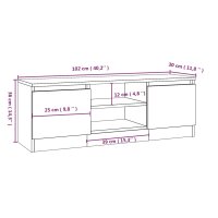 vidaXL TV-Schrank mit T&uuml;r Grau Sonoma 102x30x36 cm