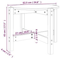 vidaXL Couchtisch &Oslash; 62,5x45 cm Massivholz Kiefer