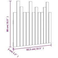 vidaXL Wand-Kopfteil Honigbraun 82,5x3x80 cm Massivholz Kiefer