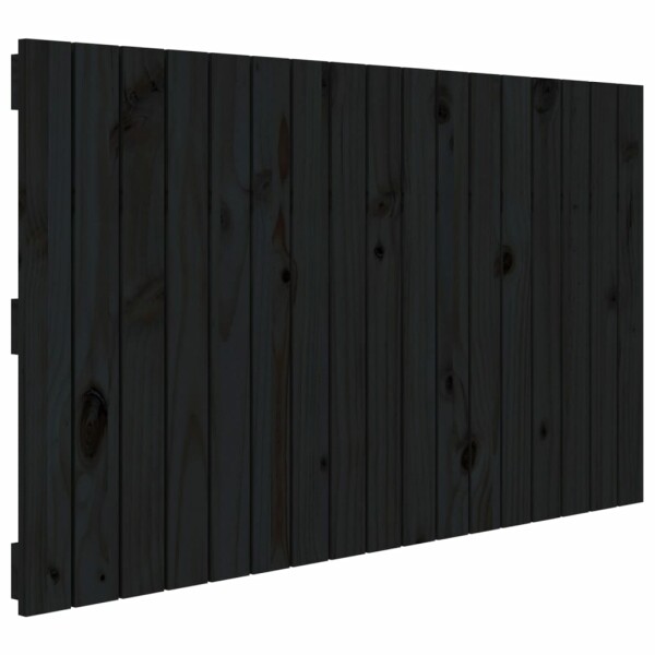 vidaXL Wand-Kopfteil Schwarz 108x3x60 cm Massivholz Kiefer