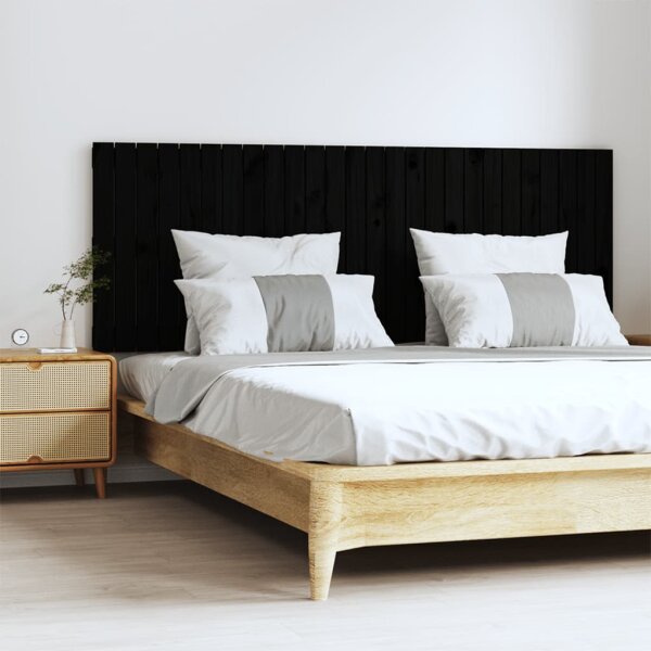 vidaXL Wand-Kopfteil Schwarz 166x3x60 cm Massivholz Kiefer