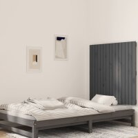vidaXL Wand-Kopfteil Grau 95,5x3x90 cm Massivholz Kiefer