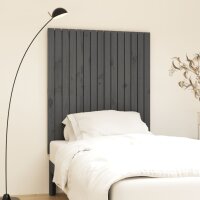 vidaXL Wand-Kopfteil Grau 95,5x3x110 cm Massivholz Kiefer