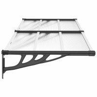 vidaXL T&uuml;rvordach Schwarz und Transparent 199x90 cm Polycarbonat