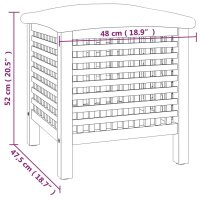 vidaXL Badhocker 48x47,5x52 cm Massivholz Nussbaum