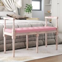 vidaXL Sitzbank Rosa 110x40x70 cm Samt