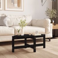 vidaXL Couchtisch Schwarz 87x48x35 cm Massivholz Kiefer