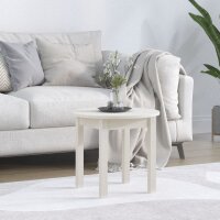 vidaXL Couchtisch Weiß Ø 45x40 cm Massivholz...