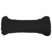 vidaXL Bootsseil Schwarz 4 mm 50 m Polypropylen