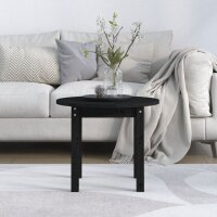 vidaXL Couchtisch Schwarz &Oslash; 55x45 cm Massivholz Kiefer