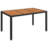 vidaXL Gartentisch mit Holzplatte Schwarz 150x90x75 cm...