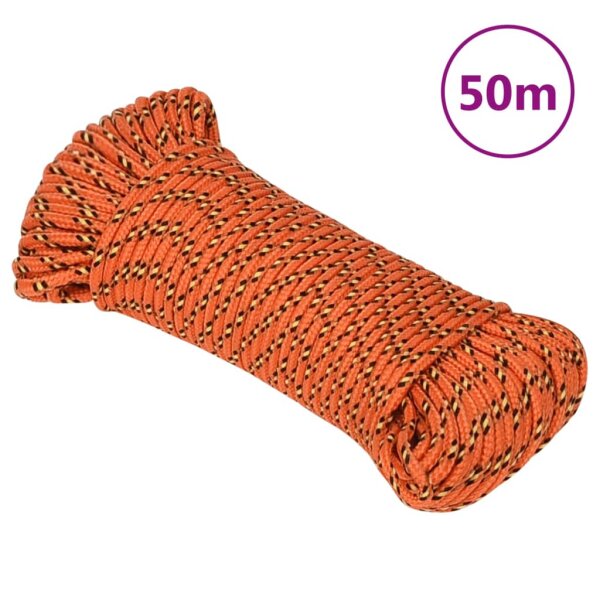 vidaXL Bootsseil Orange 4 mm 50 m Polypropylen