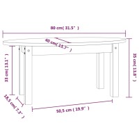 vidaXL Couchtisch Grau 80x40x35 cm Massivholz Kiefer