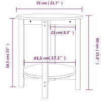 vidaXL Couchtisch Grau &Oslash; 55x60 cm Massivholz Kiefer