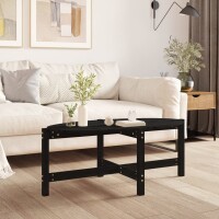 vidaXL Couchtisch Schwarz 118x63x45 cm Massivholz Kiefer