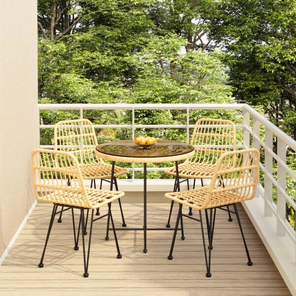 vidaXL 5-tlg. Garten-Essgruppe Poly Rattan