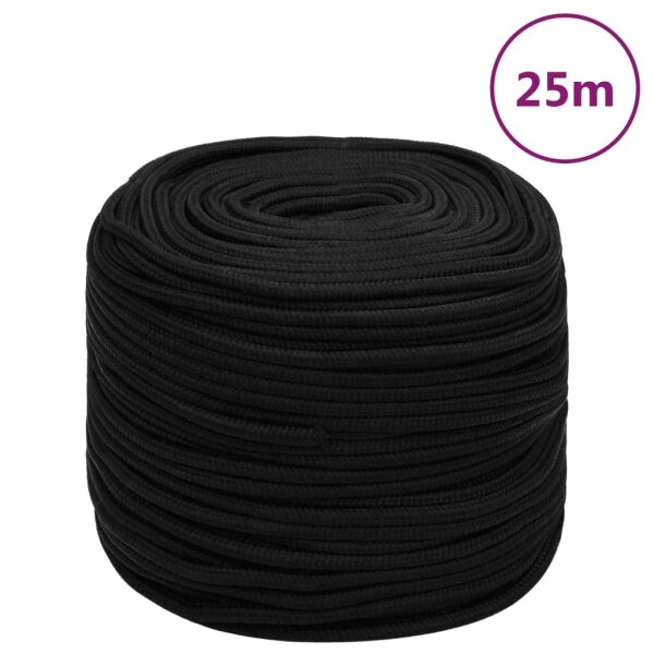 vidaXL Arbeitsseil Schwarz 6 mm 25 m Polyester