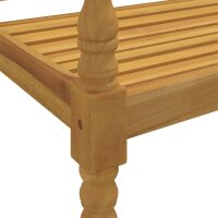 vidaXL Batavia-Bank mit Kissen Grau Karomuster 150 cm Massivholz Teak