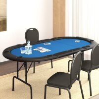 vidaXL Pokertisch Klappbar 10 Spieler Blau 206x106x75 cm