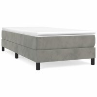 vidaXL Boxspringbett mit Matratze Hellgrau 80x200 cm Samt