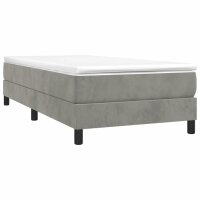 vidaXL Boxspringbett mit Matratze Hellgrau 80x200 cm Samt