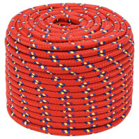 vidaXL Bootsseil Rot 12 mm 100 m Polypropylen