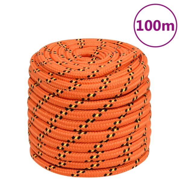 vidaXL Bootsseil Orange 18 mm 100 m Polypropylen