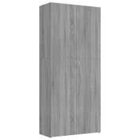 WOWONA Schuhschrank Grau Sonoma 80x35,5x180 cm Holzwerkstoff