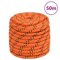 vidaXL Bootsseil Orange 18 mm 50 m Polypropylen