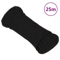 vidaXL Arbeitsseil Schwarz 5 mm 25 m Polyester