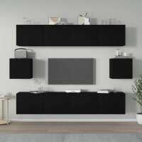 vidaXL 6-tlg. TV-Schrank-Set Schwarz Holzwerkstoff