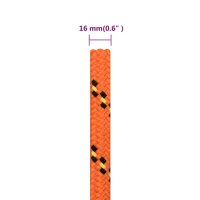 vidaXL Bootsseil Orange 16 mm 50 m Polypropylen