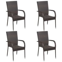 vidaXL 5-tlg. Garten-Essgruppe Braun Poly Rattan