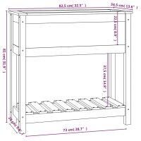 vidaXL Pflanzk&uuml;bel mit Ablage Grau 82,5x34,5x81 cm Massivholz Kiefer