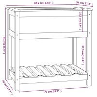 vidaXL Pflanzk&uuml;bel mit Ablage Grau 82,5x54x81 cm Massivholz Kiefer