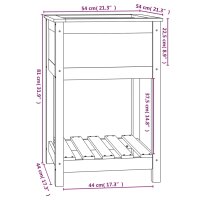 vidaXL Pflanzk&uuml;bel mit Ablage Grau 54x54x81 cm Massivholz Kiefer