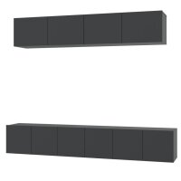 vidaXL 5-tlg. TV-Schrank-Set Schwarz Holzwerkstoff