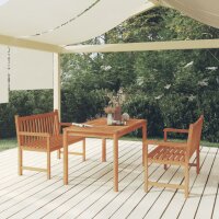 vidaXL 3-tlg. Garten-Essgruppe Massivholz Teak