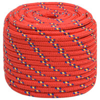 vidaXL Bootsseil Rot 18 mm 100 m Polypropylen